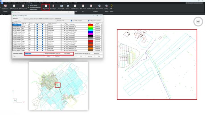 WS LANDCAD - Shape-Import-Komfort durch Bereichswahl